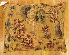 Decorative Antique Jacquard Tapestry Pillow with Floral Elements Allover