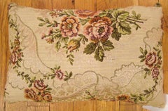 Decorative Antique Jacquard Tapestry Pillow with Floral Elements Allover