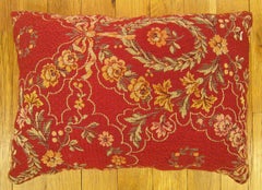 Decorative Antique Jacquard Tapestry Pillow with Floral Elements Allover