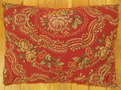 Decorative Antique Jacquard Tapestry Pillow with Floral Elements Allover