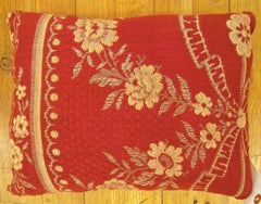 Decorative Antique Jacquard Tapestry Pillow with Floral Elements Allover