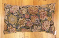 Decorative Antique Jacquard Tapestry Pillow with Floral Elements Allover
