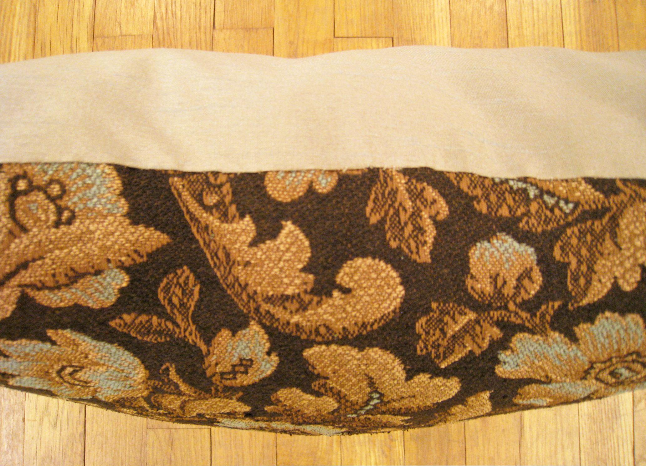 Decorative Antique Jacquard Tapestry Pillow with Floral Elements Allover  In Good Condition For Sale In New York, NY