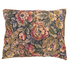 Decorative Antique Jacquard Tapestry Pillow with Floral Elements Allover