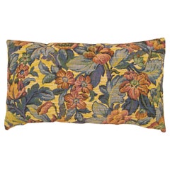 Decorative Antique Jacquard Tapestry Pillow with Floral Elements Allover