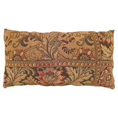 Decorative Antique Jacquard Tapestry Pillow with Floral Elements Allover