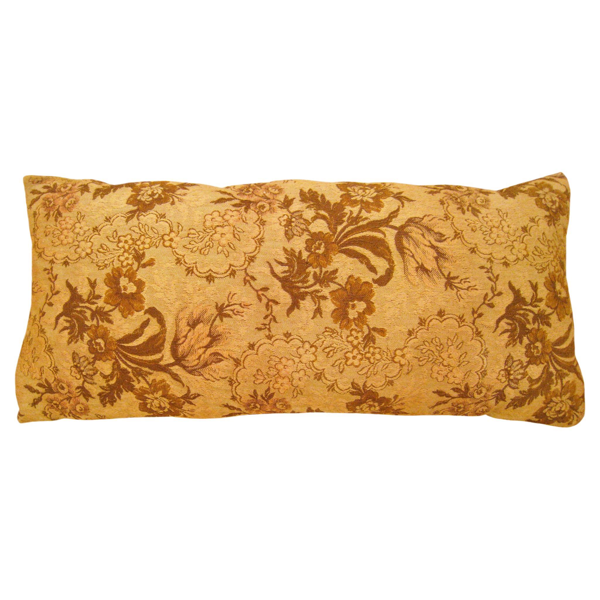 Decorative Antique Jacquard Tapestry Pillow with Floral Elements Allover For Sale