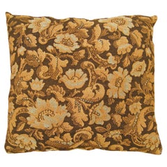 Decorative Antique Jacquard Tapestry Pillow with Floral Elements Allover