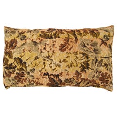 Cuscino decorativo antico in arazzo jacquard con elementi floreali a tutto campo