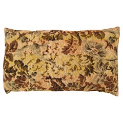 Decorative Antique Jacquard Tapestry Pillow with Floral Elements Allover 