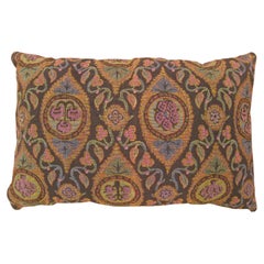 Decorative Antique Jacquard Tapestry Pillow with Floral Elements Allover 