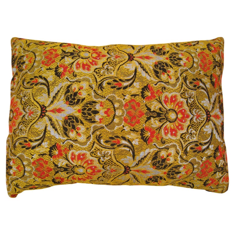 Decorative Antique Jacquard Tapestry Pillow with Floral Elements