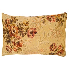 Decorative Antique Jacquard Tapestry Pillow with Floral Elements Allover