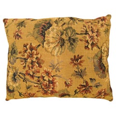 Decorative Antique Jacquard Tapestry Pillow with Floral Elements Allover