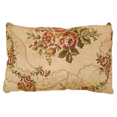 Decorative Antique Jacquard Tapestry Pillow with Floral Elements Allover