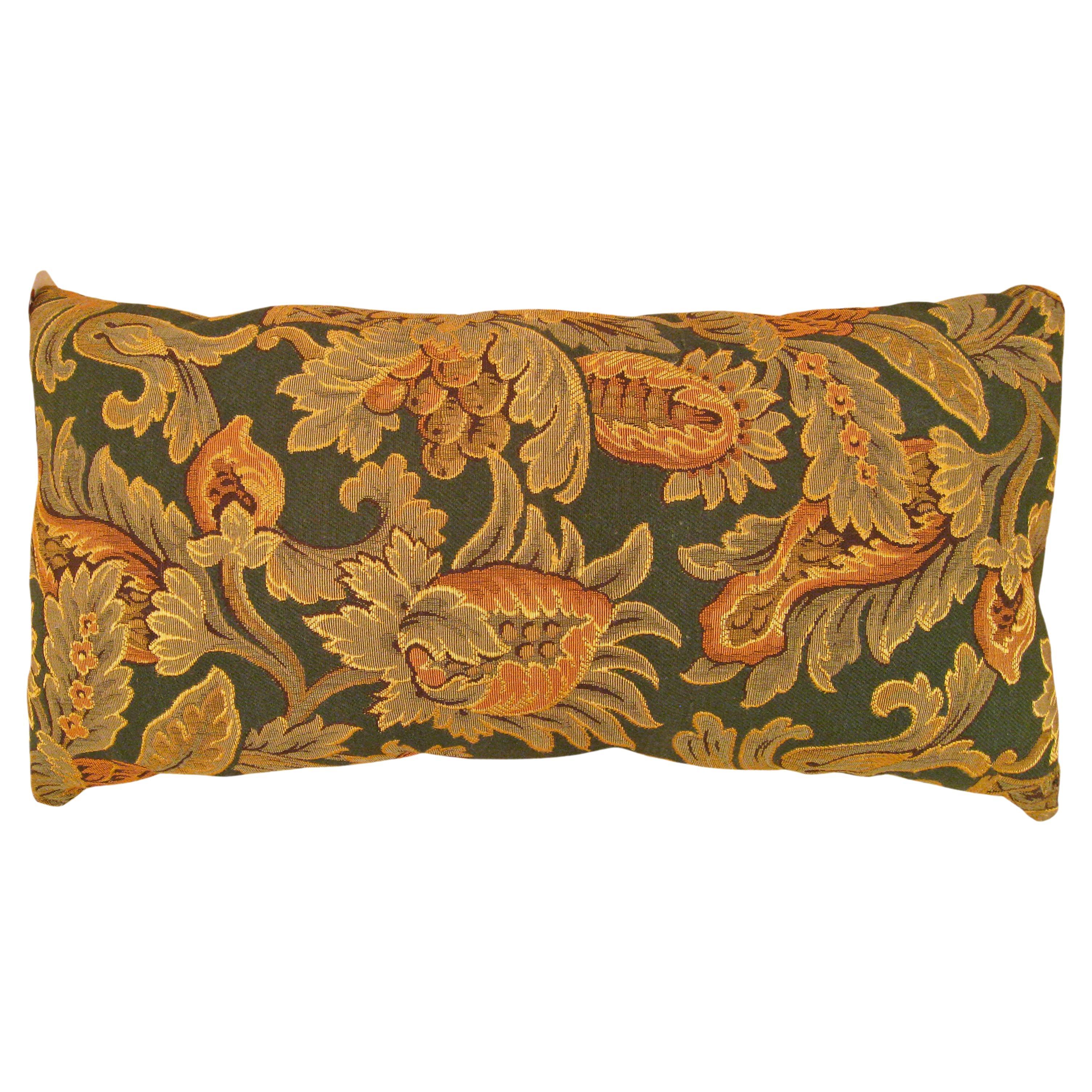 Decorative Antique Jacquard Tapestry Pillow with Floral Elements For Sale