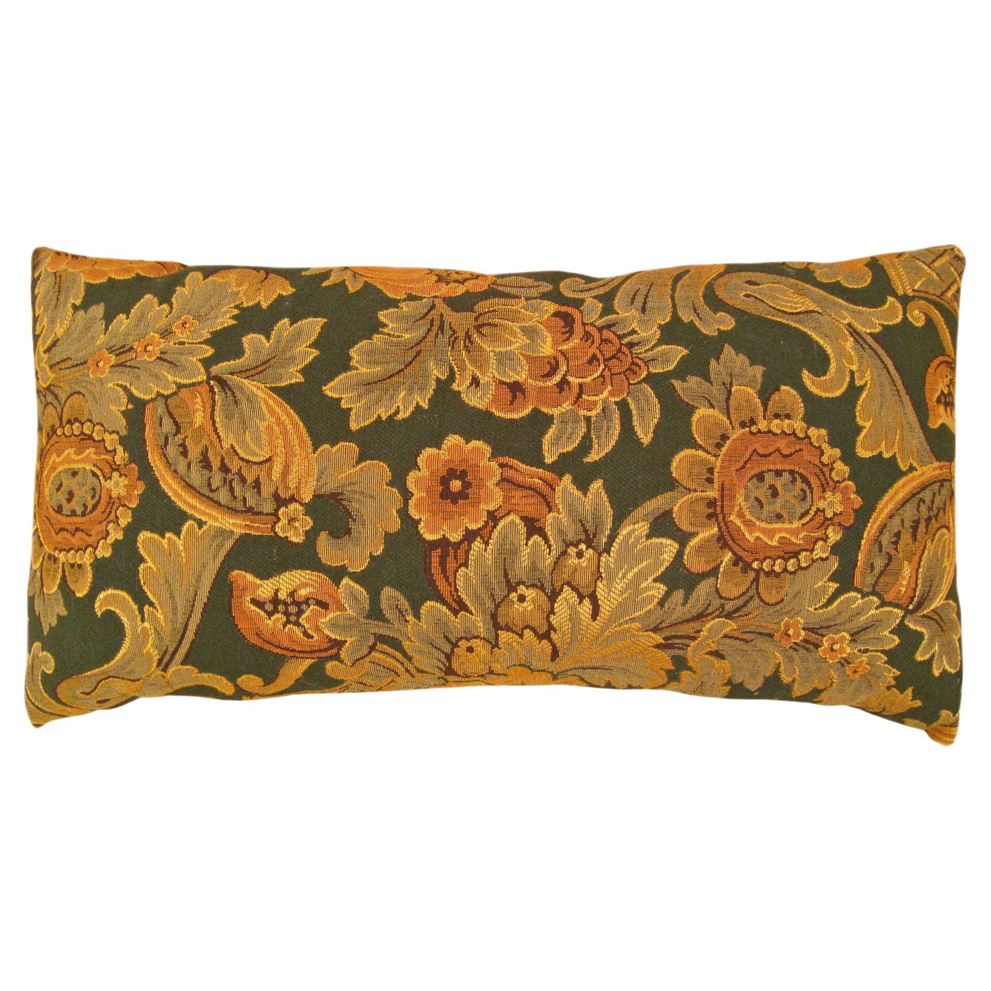 Decorative Antique Jacquard Tapestry Pillow with Floral Elements