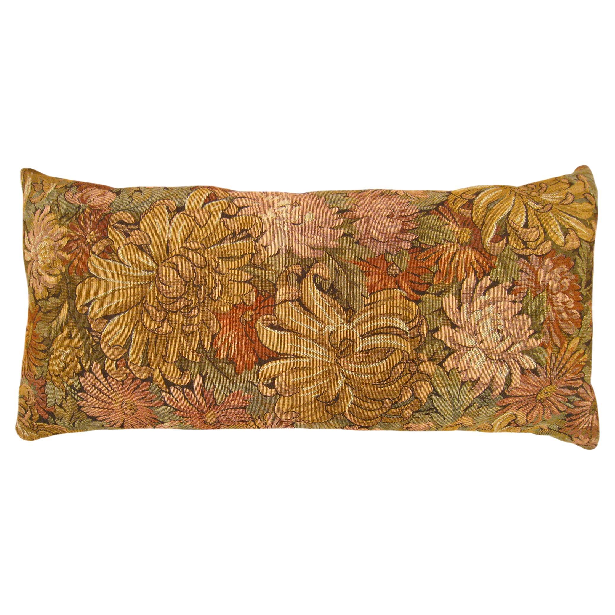 Decorative Antique Jacquard Tapestry Pillow with Floral Elements