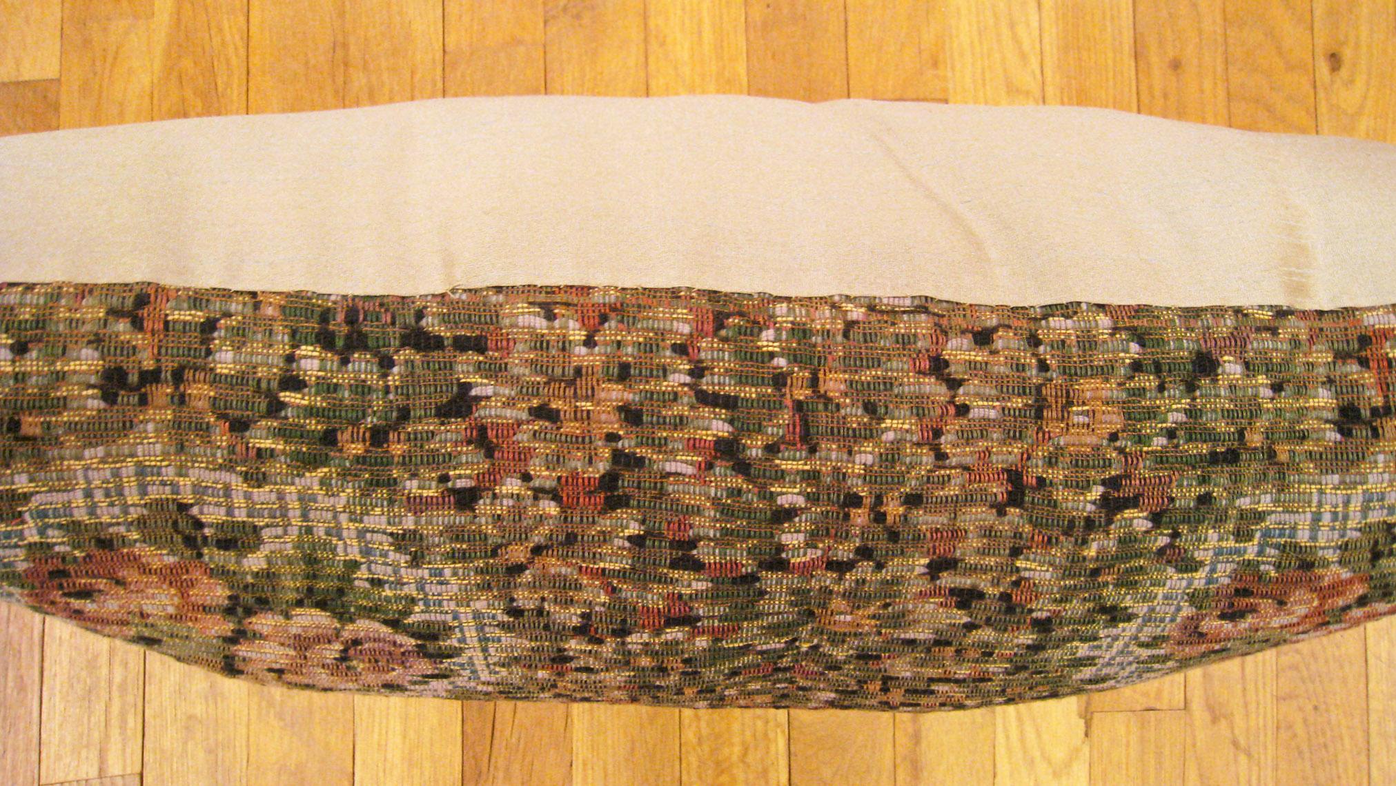 Decorative Antique Jacquard Tapestry Pillow with Floral Elments Allover In Good Condition For Sale In New York, NY