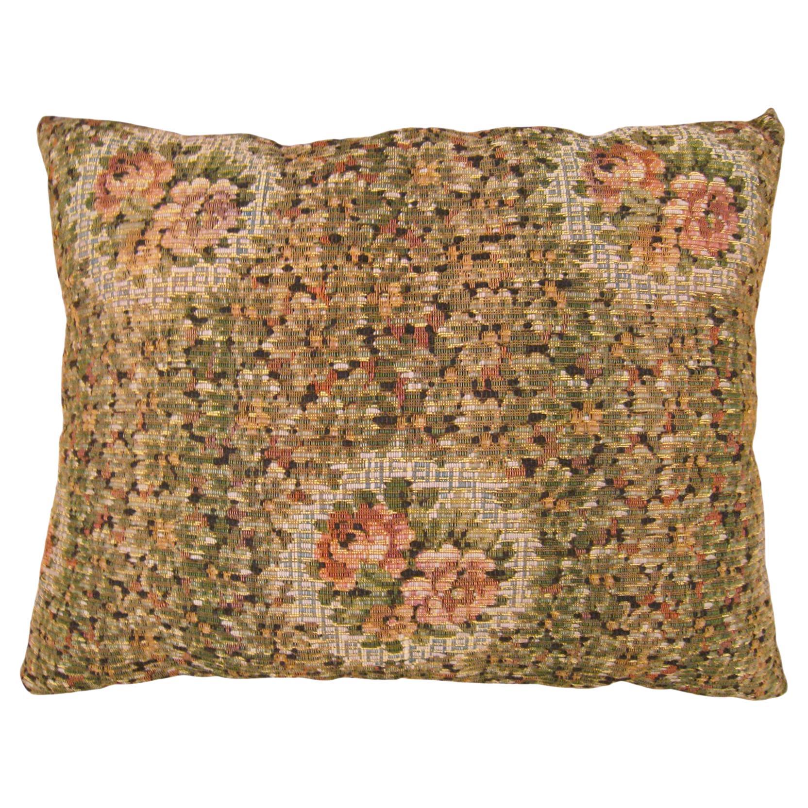 Decorative Antique Jacquard Tapestry Pillow with Floral Elments Allover For Sale