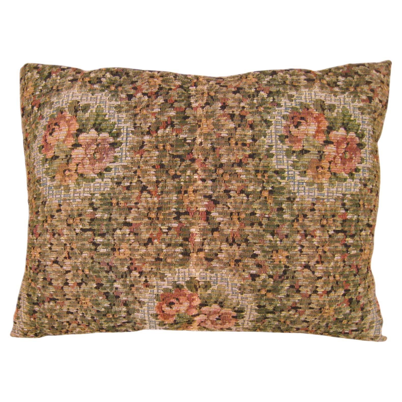 Decorative Antique Jacquard Tapestry Pillow with Floral Elments Allover For Sale