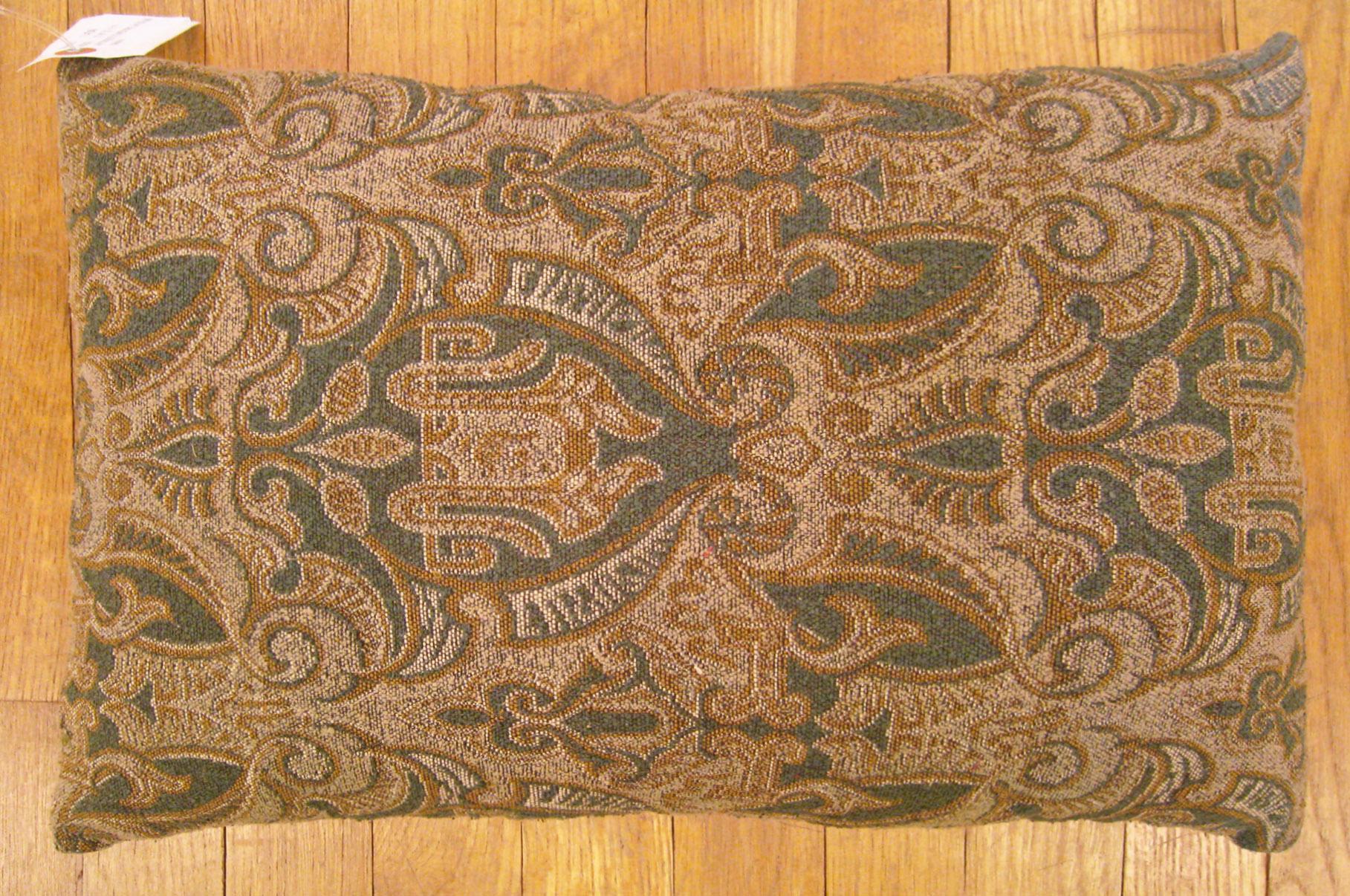 Cuscino antico in arazzo jacquard; dimensioni 1'0