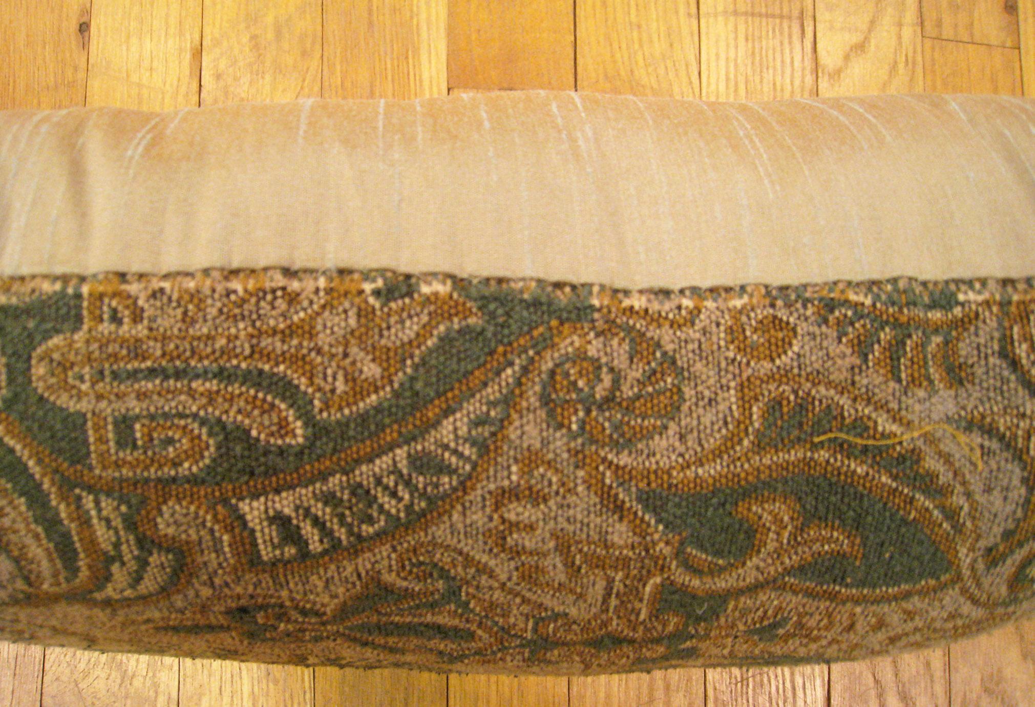 Decorative Antique Jacquard Tapestry Pillow with Geometric Abstracts Allover In Good Condition For Sale In New York, NY