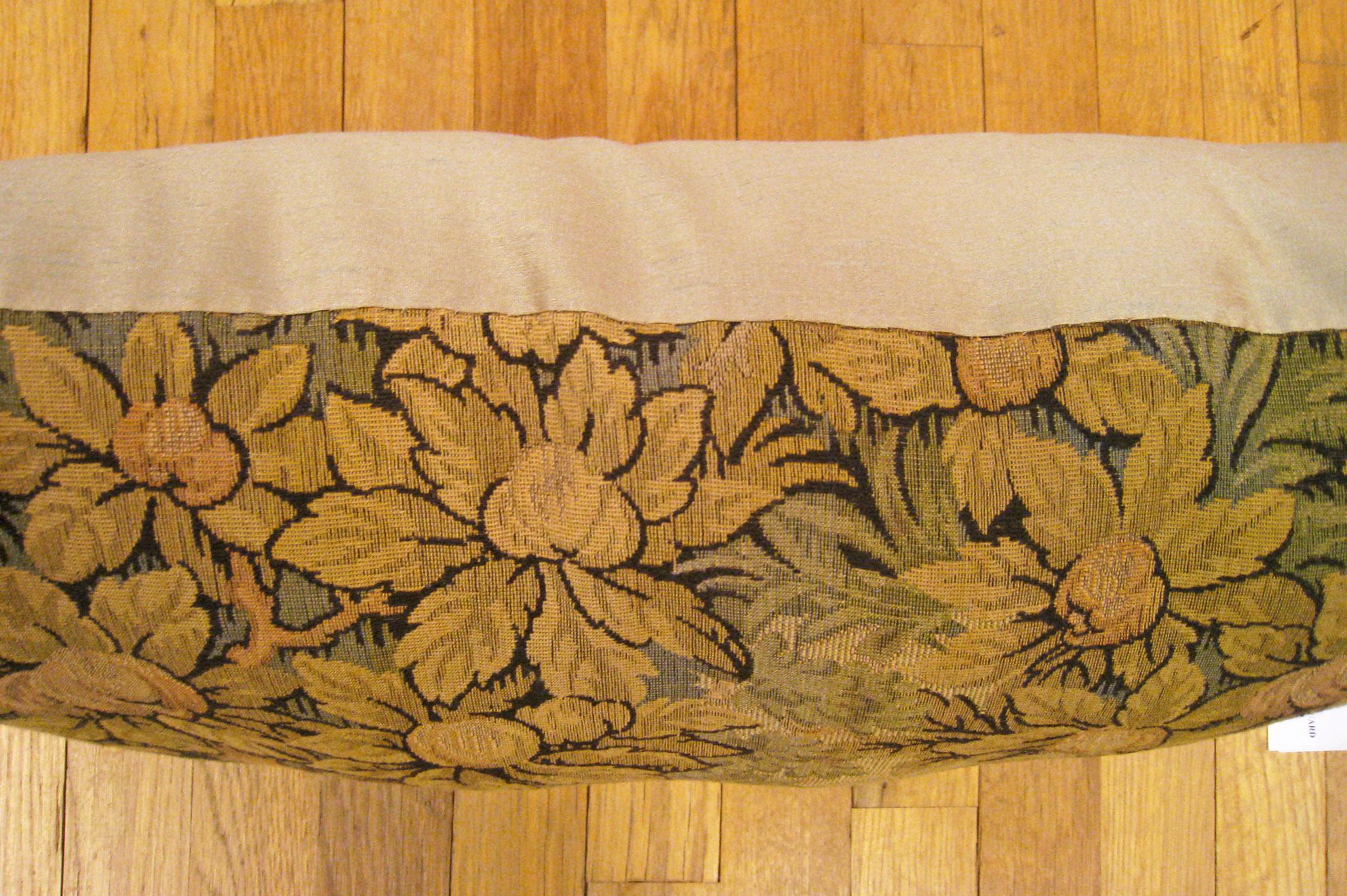 Decorative Antique Jacquard Tapestry Pillow with Trees Allover In Good Condition For Sale In New York, NY