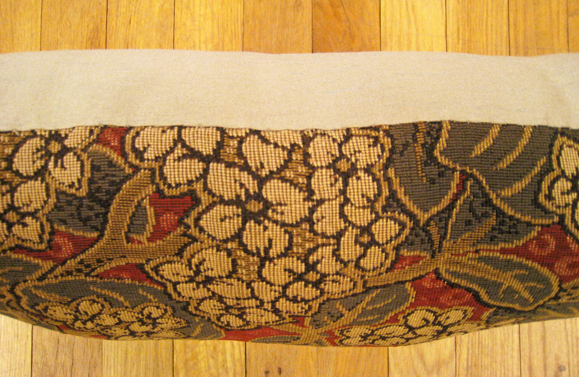 Decorative Antique Jacquard Tapestry Pillow with Trees Allover In Good Condition For Sale In New York, NY