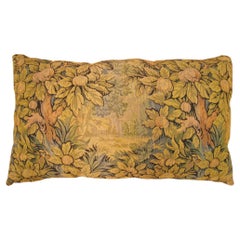 Decorative Antique Jacquard Tapestry Pillow with Trees Allover