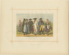 Decorative Antique Lithograph of the Caucasian Race in Germany, 1882