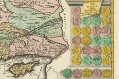 Decorative Antique Map of Cyprus and Asia Minor by Christoph Weigel, Circa 1720