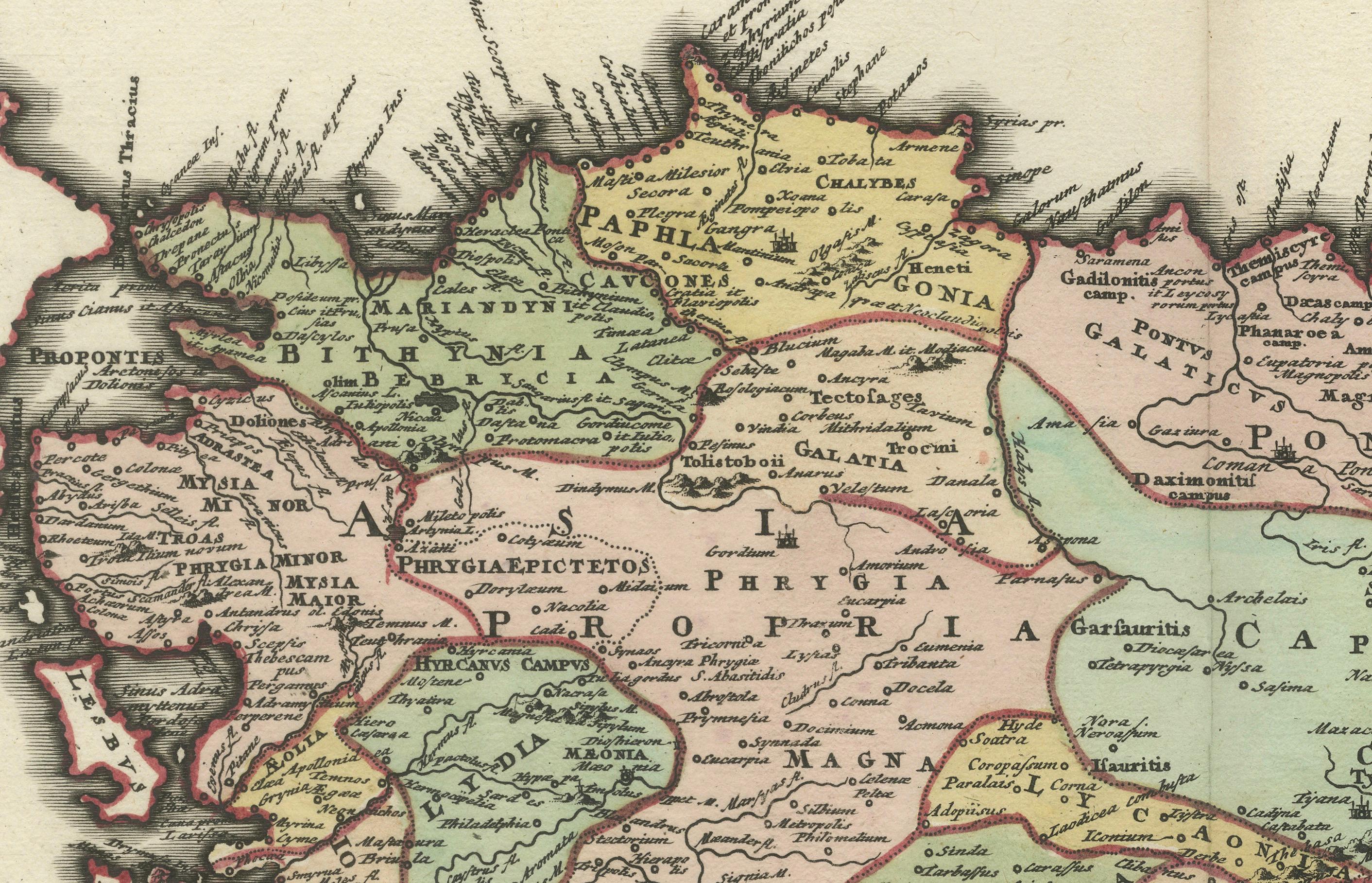 Gravé Carte décorative ancienne de Cyprus et d'Asie mineure de Christoph Weigel, vers 1720 en vente