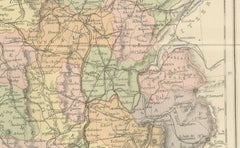 Decorative Antique Map of France in Departments – Collectible Print, 1884