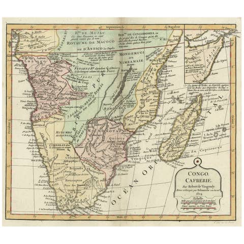 Decorative Antique Map of the Southern Part of Africa, 1806