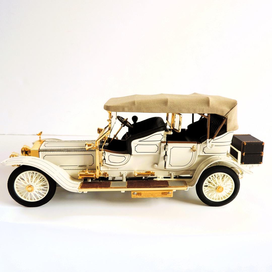 Dekorative Antike MODELLWAGEN, Seltene Rolls Royce Creme Auto Franklin Mint 1911 UK im Angebot 2