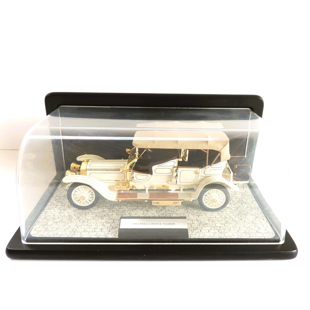 Dekorative Antike MODELLWAGEN, Seltene Rolls Royce Creme Auto Franklin Mint 1911 UK im Angebot 5