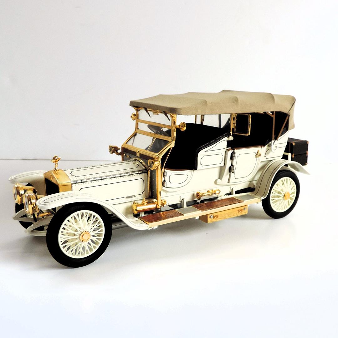 Dekorative Antike MODELLWAGEN, Seltene Rolls Royce Creme Auto Franklin Mint 1911 UK im Angebot 6