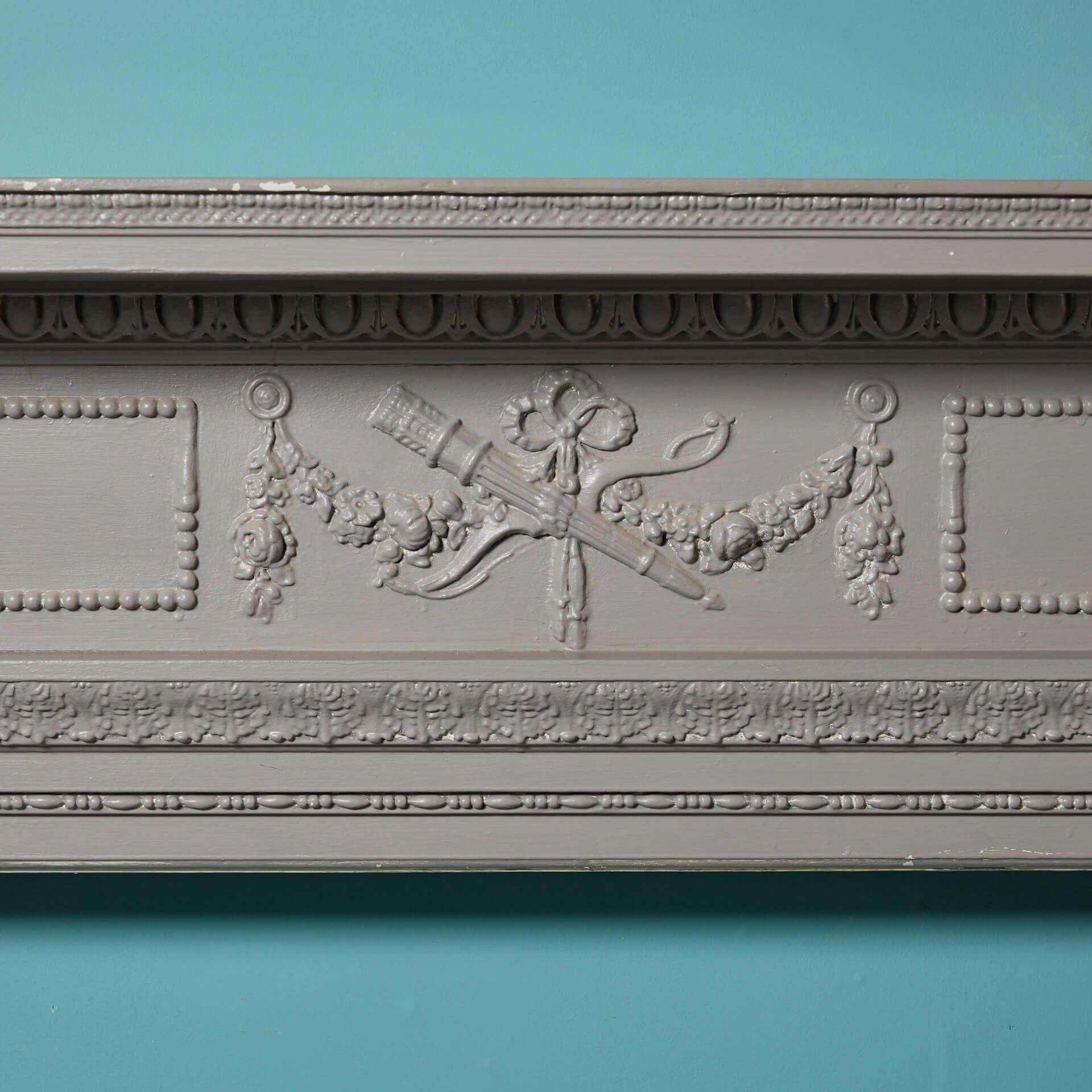 Decorative Antique Neoclassical Fire Mantel In Fair Condition For Sale In Wormelow, Herefordshire