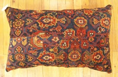 Decorative Antique Northwest Persian Rug Pillow with Floral Elements