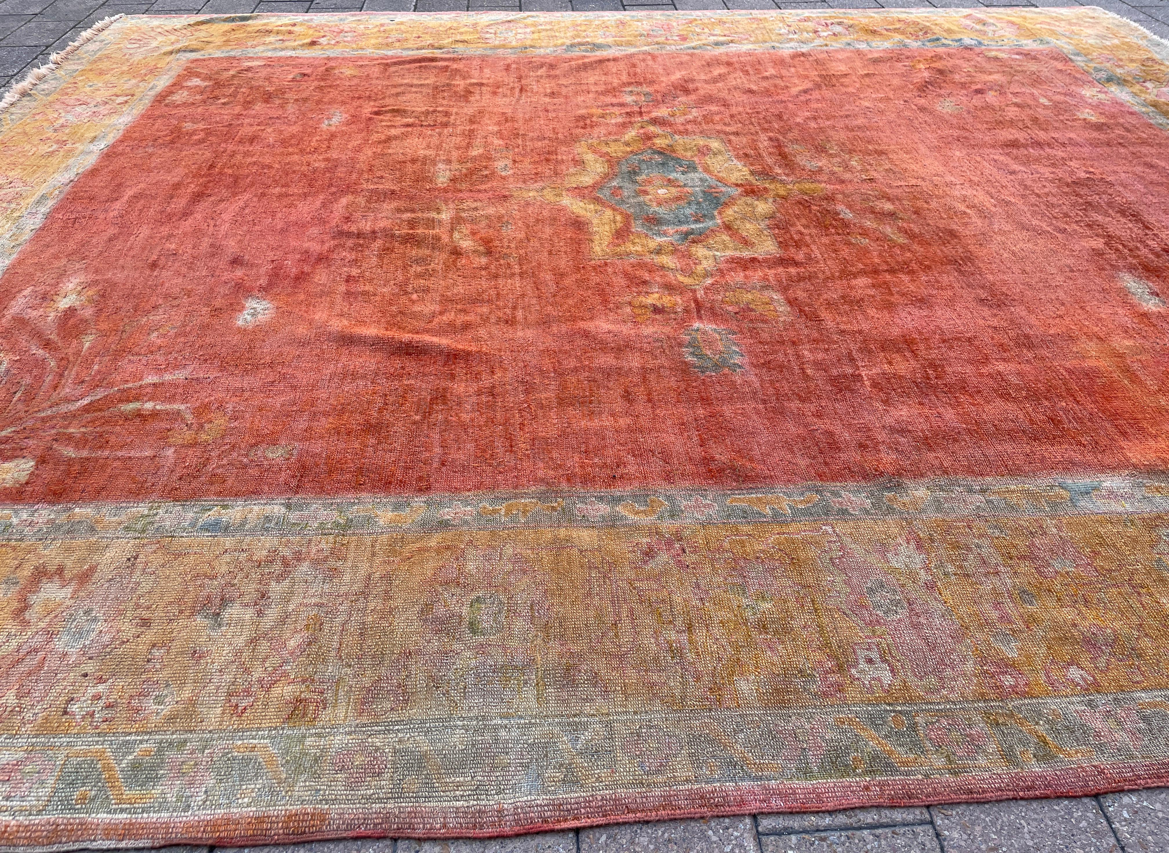 Antique Oushak Carpet, Most decorative For Sale 4