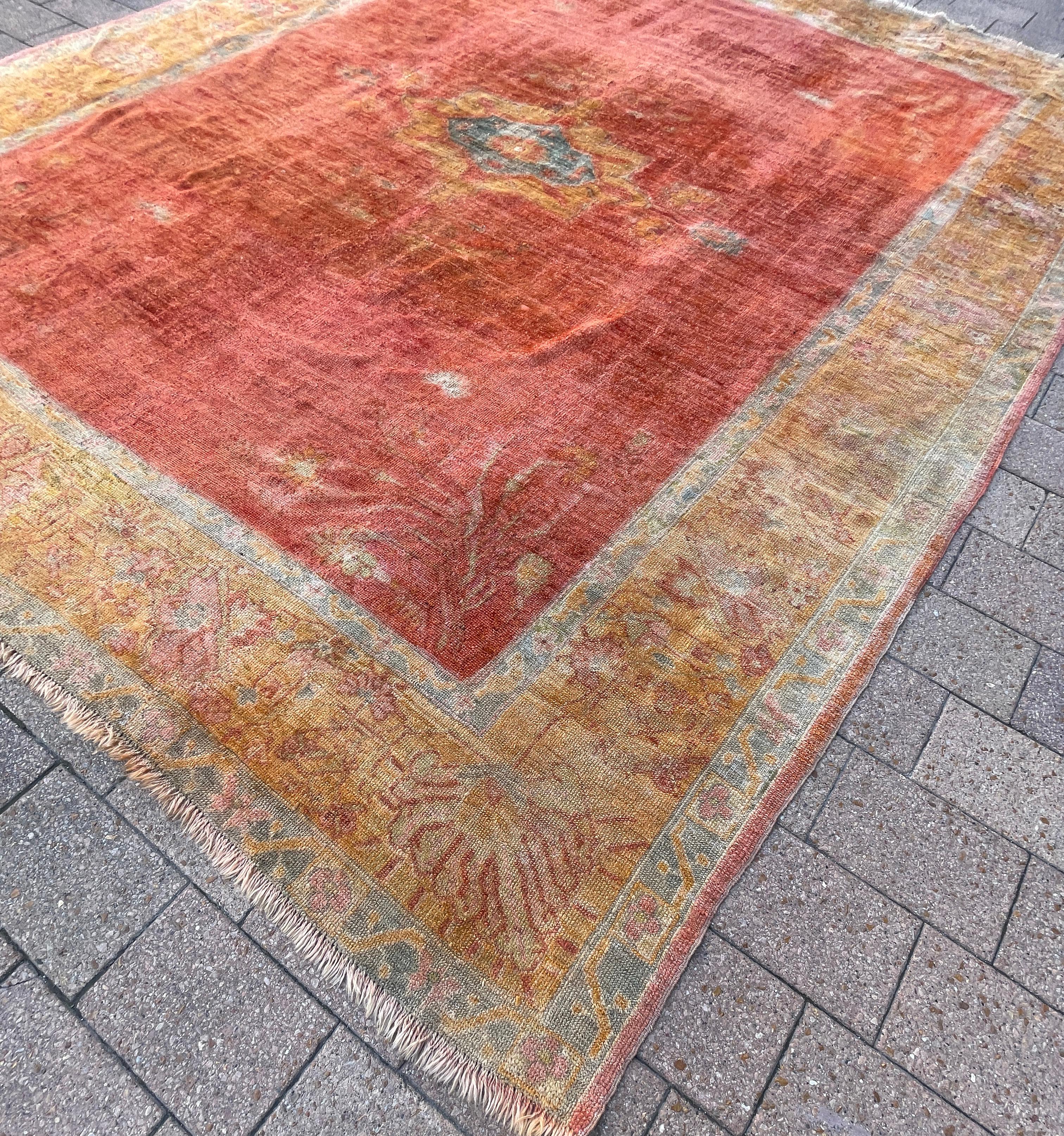 Antique Oushak Carpet, Most decorative For Sale 5