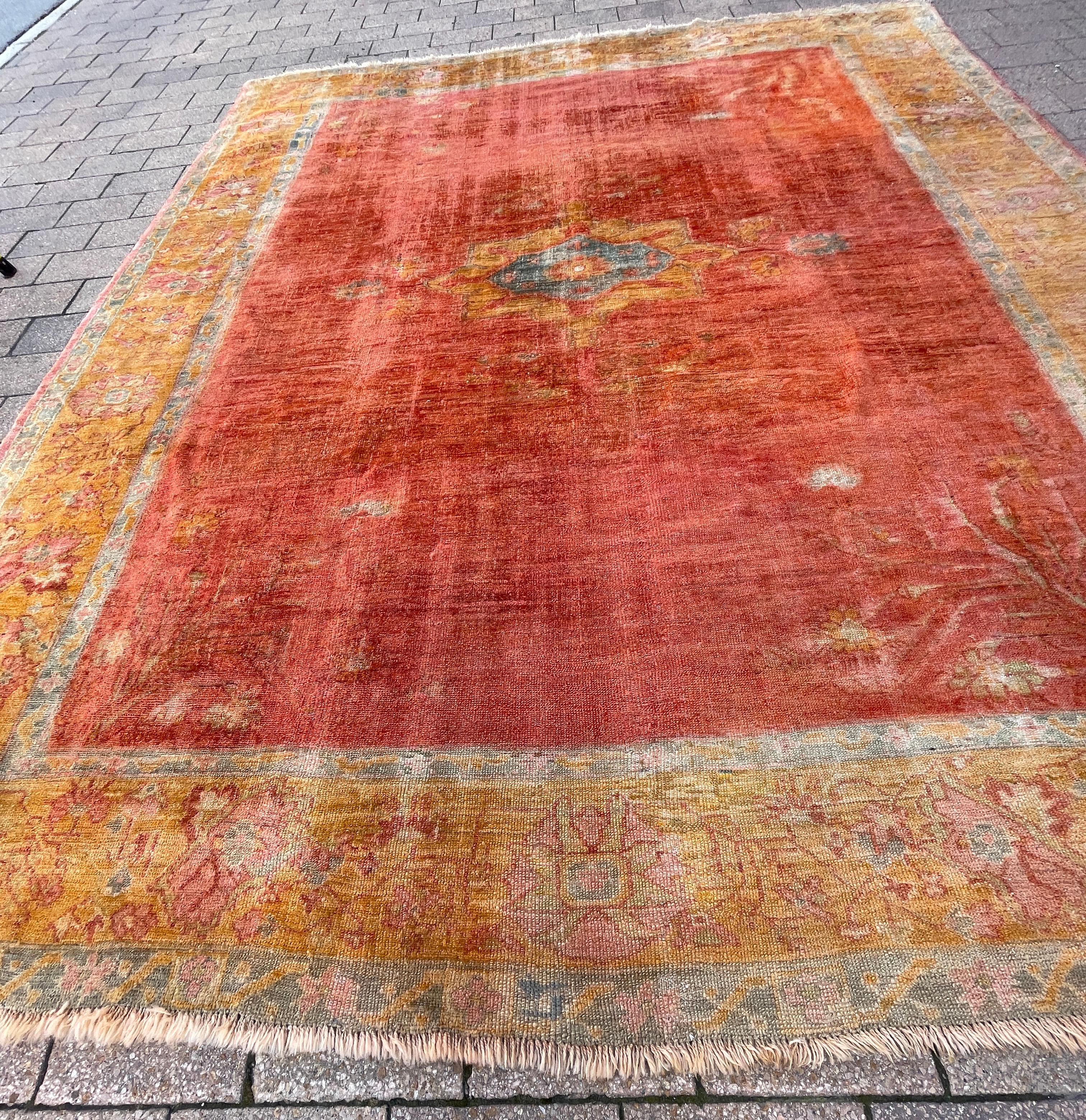 Antique Oushak Carpet, Most decorative For Sale 6