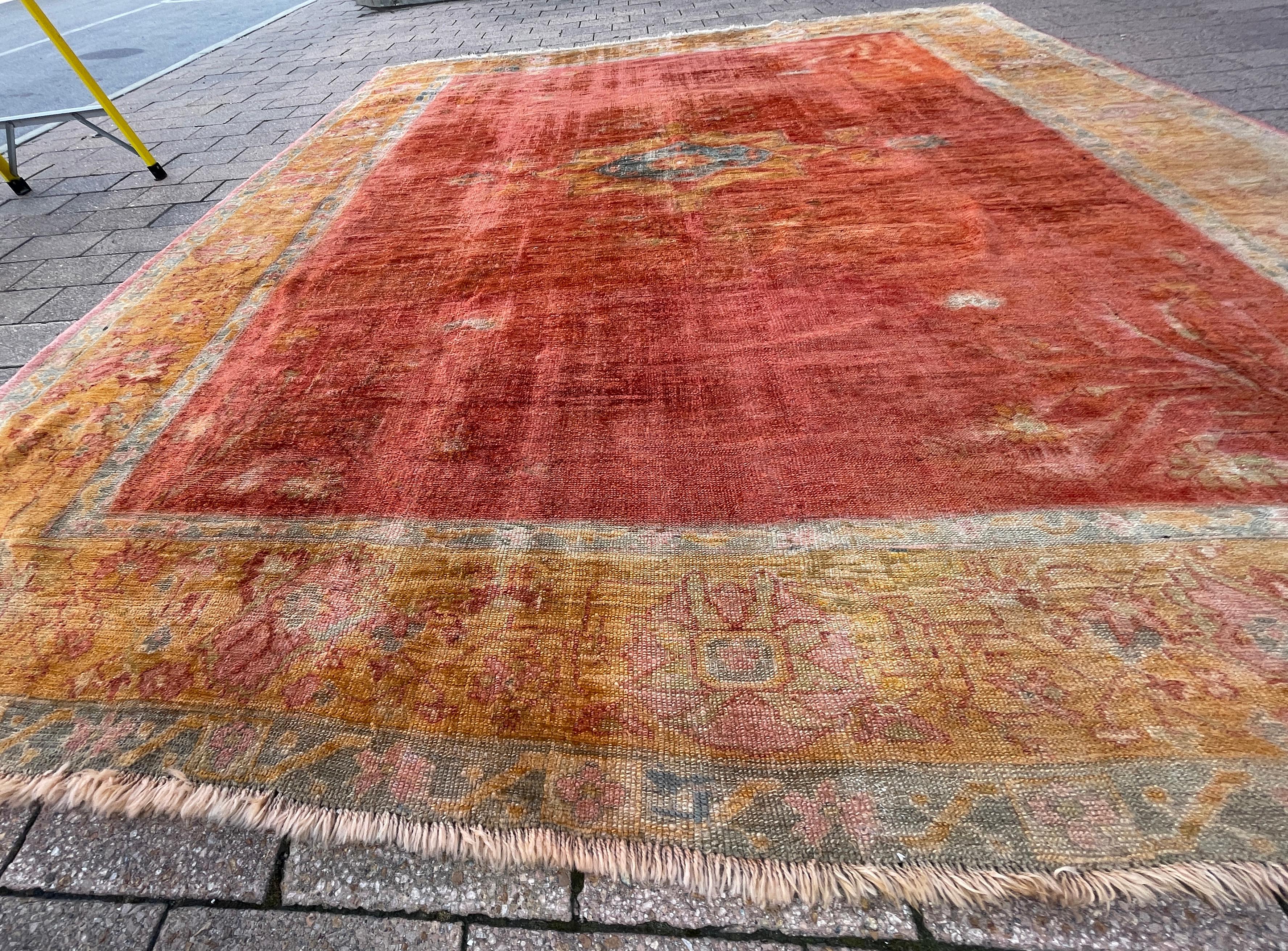 Antique Oushak Carpet, Most decorative For Sale 7