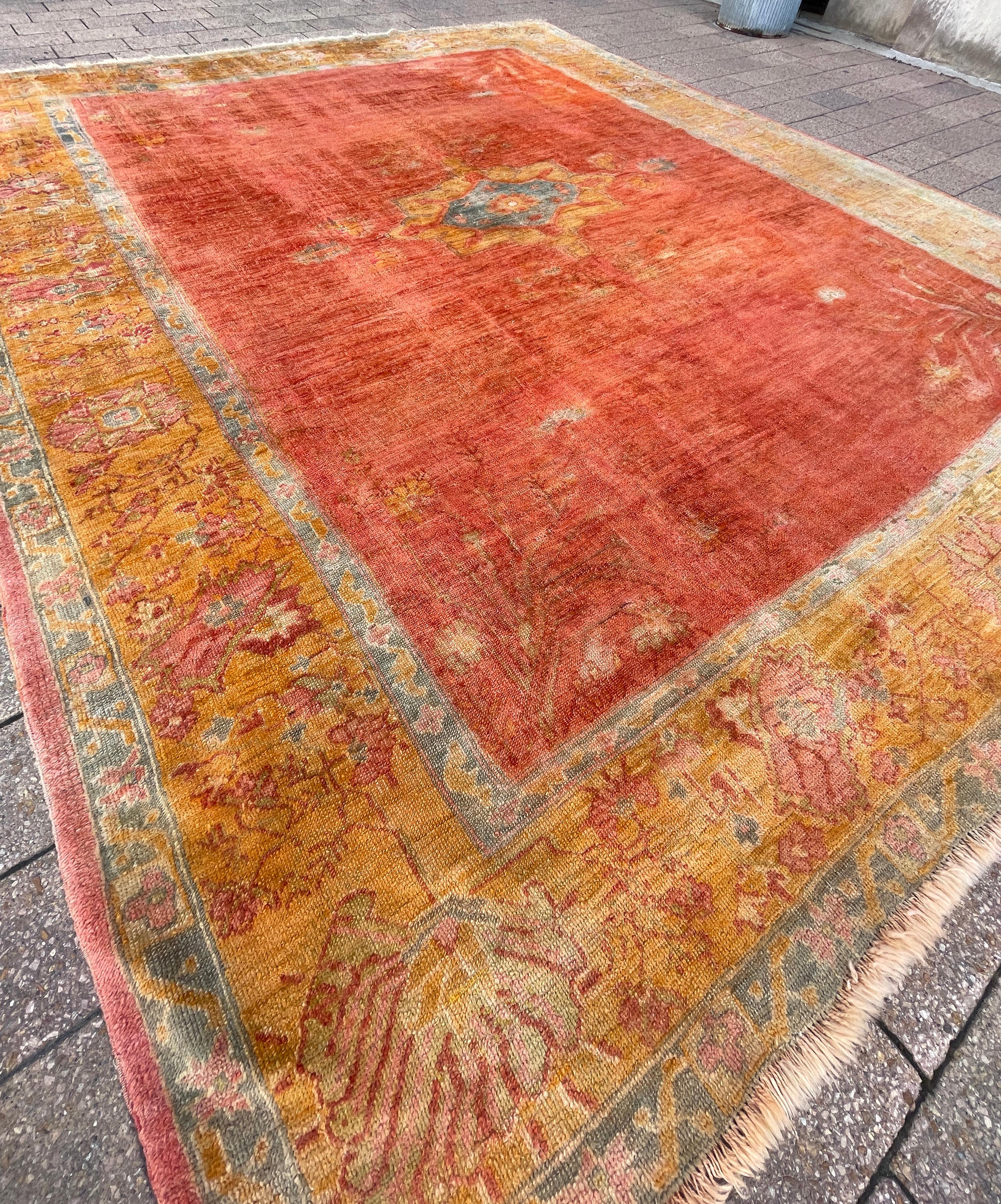 Antique Oushak Carpet, Most decorative For Sale 8