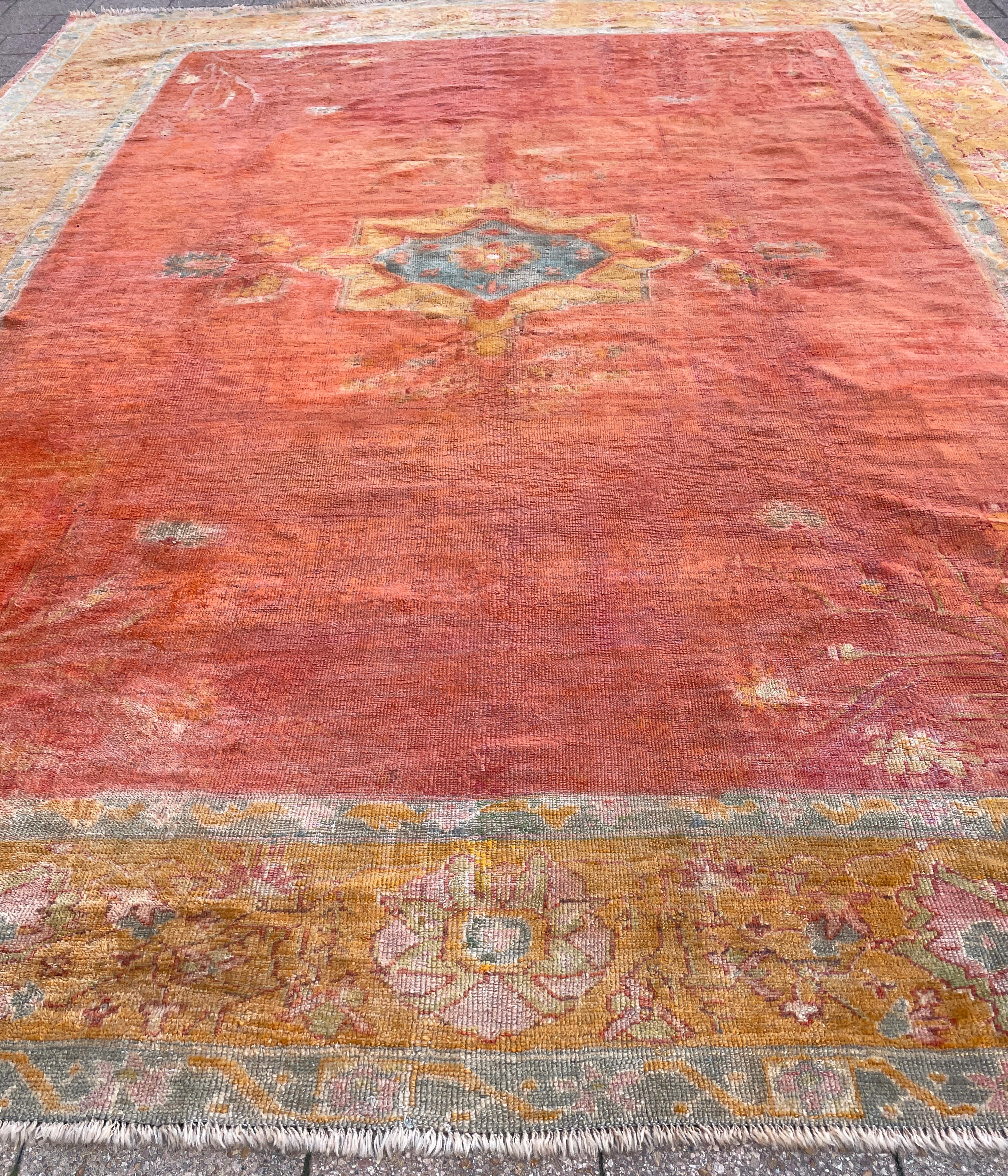 Antique Oushak Carpet, Most decorative For Sale 1