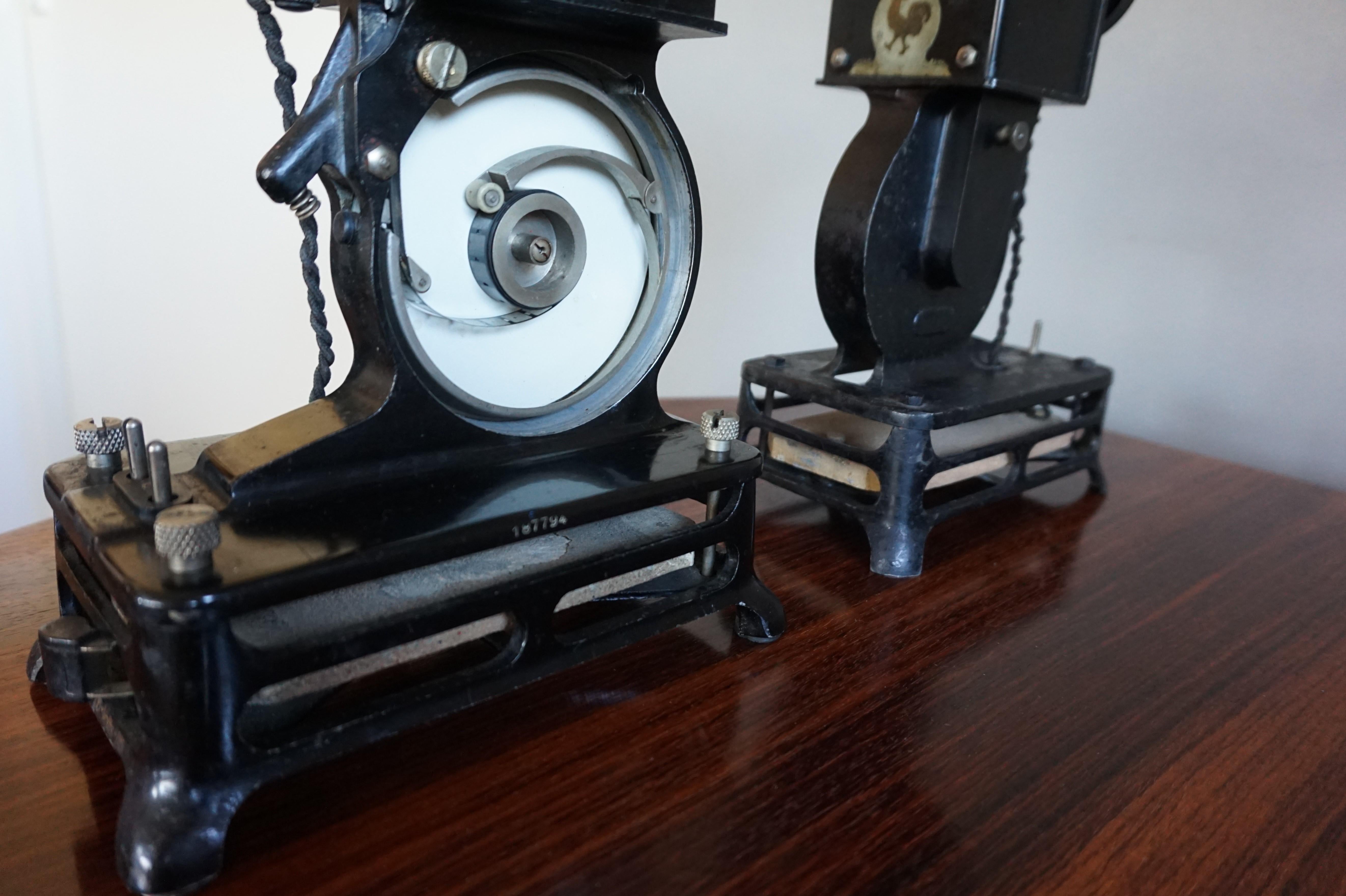Decorative Antique Pathé Baby Projector Bookends with Felix the Cat Cartoon Film 5