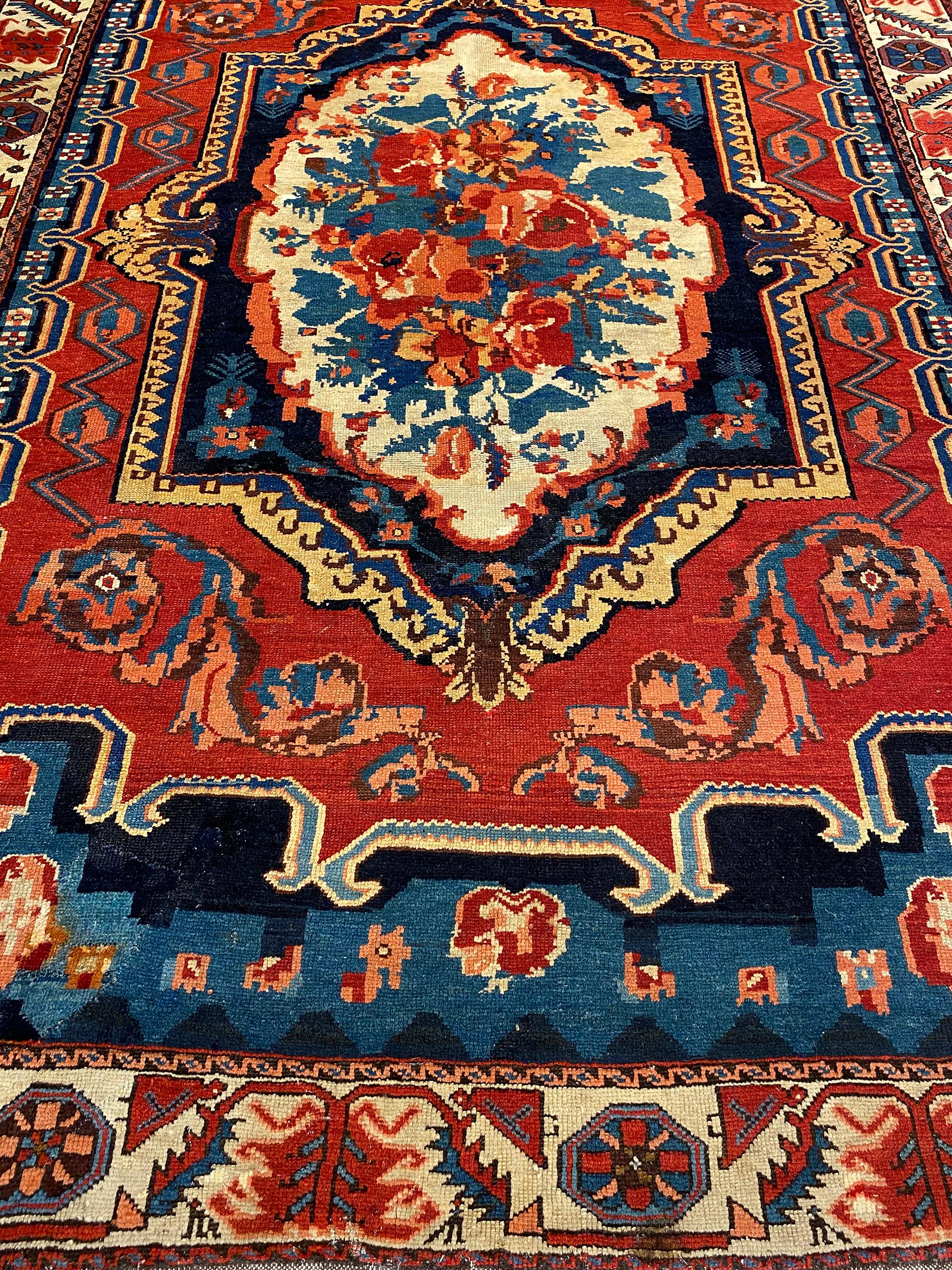 Hand-Knotted Decorative Antique Persian Bakhtiari 5' 8