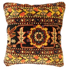 Coussin décoratif persan ancien tapis Bidjar avec éléments floraux