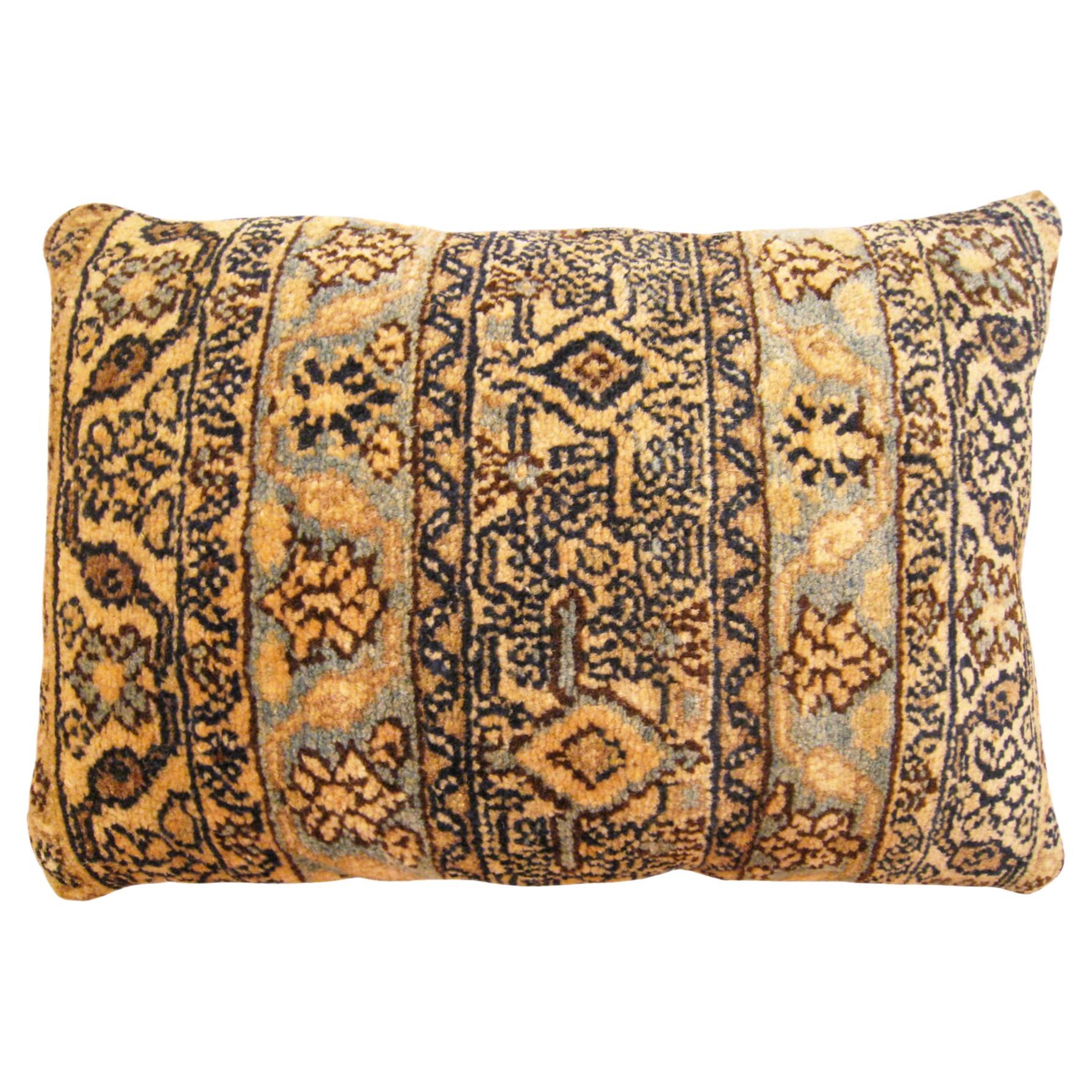 Decorative Antique Persian Hamadan Rug Pillow with Floral Elements Allover For Sale